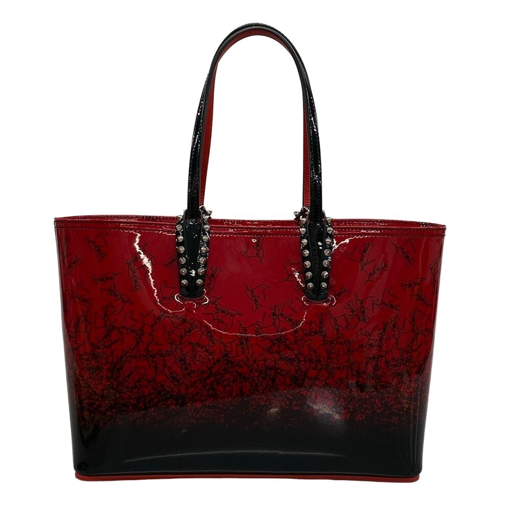 Christian Louboutin Cabata Small Tote Bag Black Red